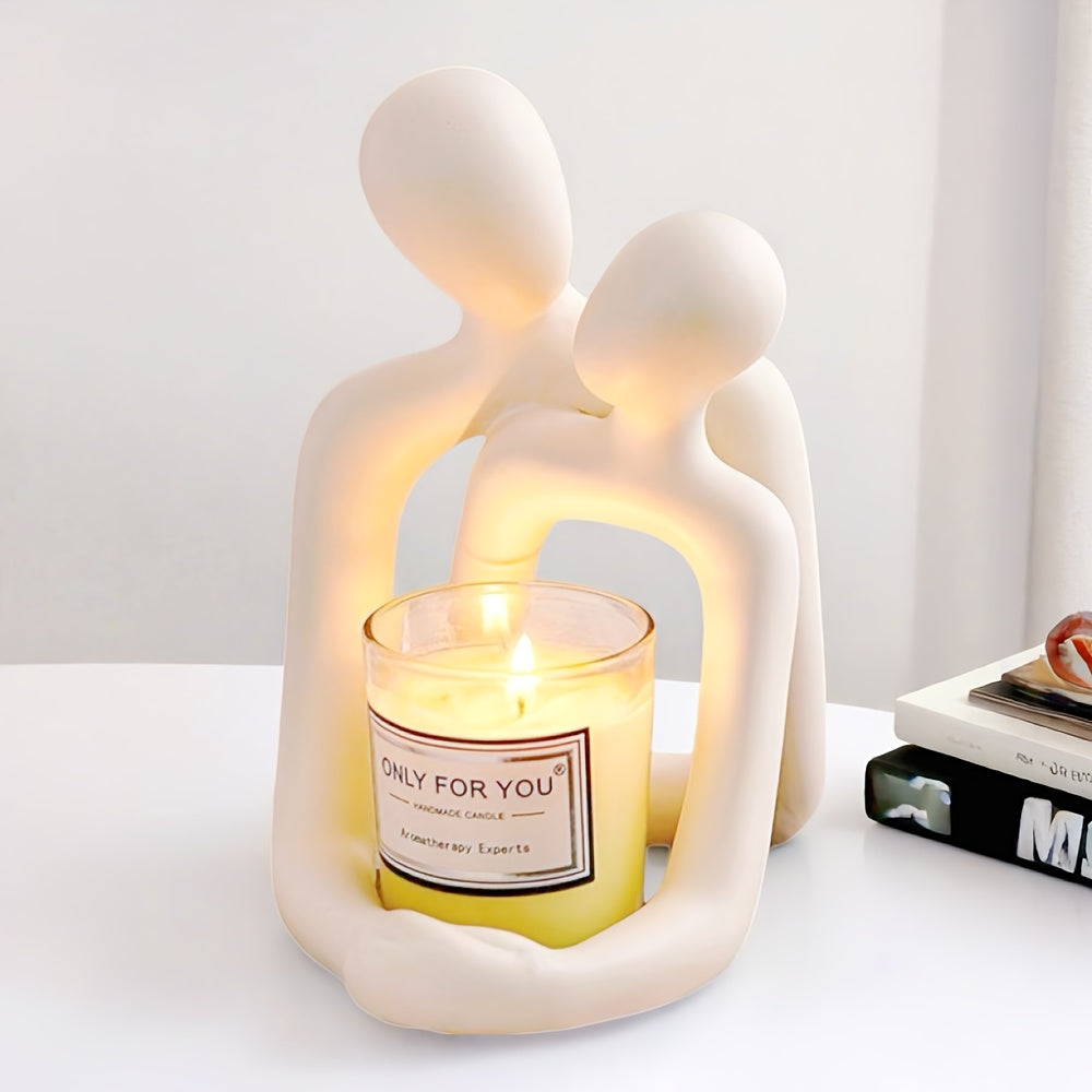 Abstract Couple Sculpture 1pc Abstract Couple Sculpture - Modern Minimalist Resin Figurine