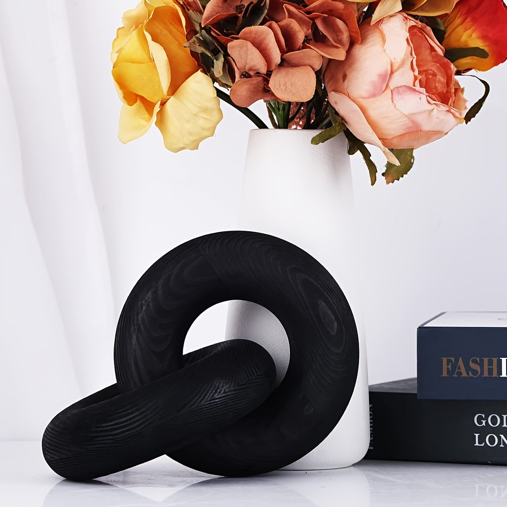 2-Link Wood Chain 2-Link Hand-Carved Wood Chain Link Decor | Boho Rustic Farmhouse Ornament