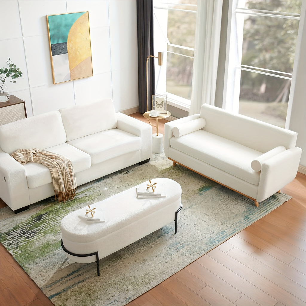 Modern Sherpa Loveseat Sofa Modern Sherpa 60in Loveseat Sofa