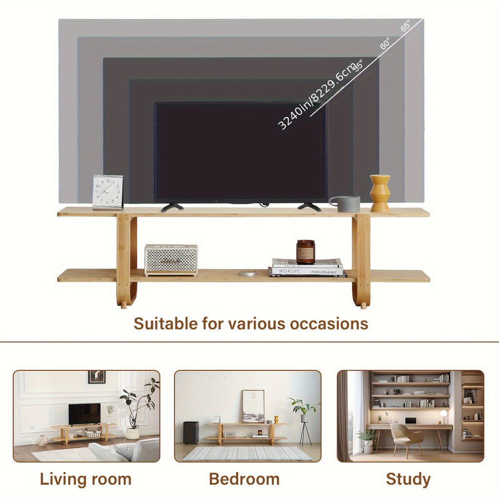 Modern Bamboo TV Stand Furlide Mid Century Modern Bamboo TV Stand For Up To 65''