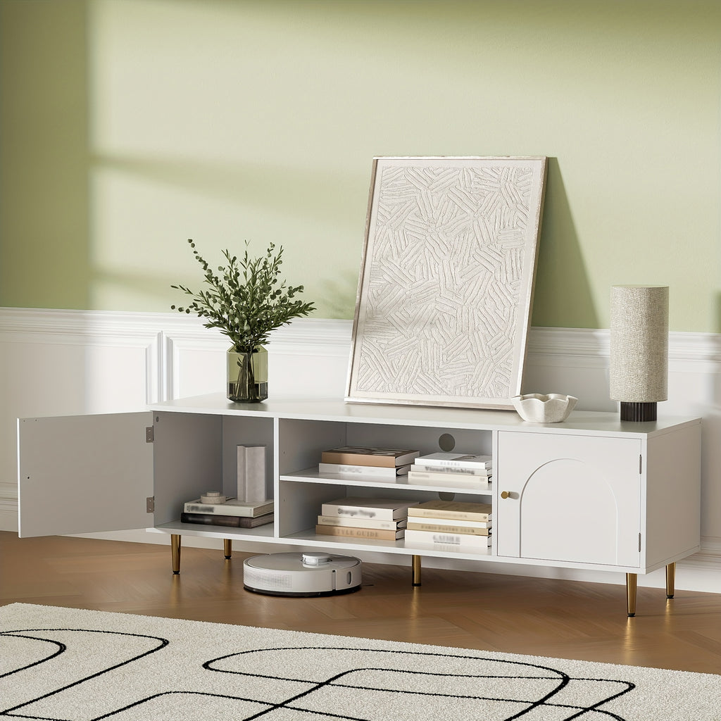 MHOM TV Stand for 50 55 60 inch TV, Modern TV Console, Entertainment Center with Storage Cabinets