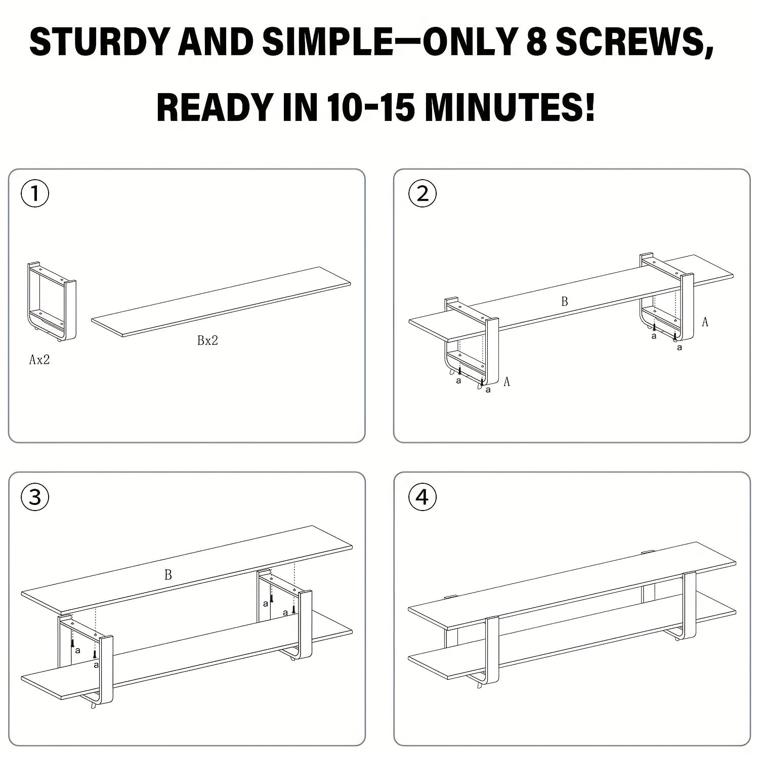 Welnow Bamboo TV Stand Welnow Mid Century Modern Bamboo TV Stand For Up To 65''