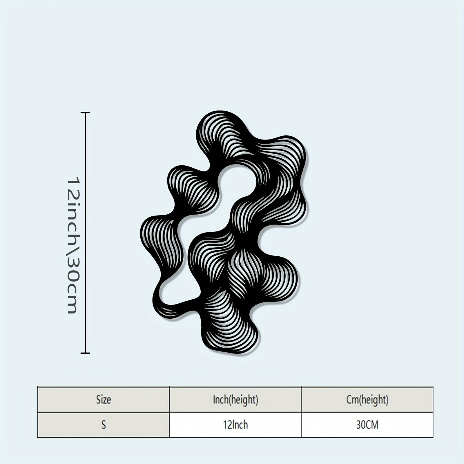 1pc Retro-Modern Abstract Flow Line Metal Wall Art - Black Iron Wire Mural with Dynamic Curves