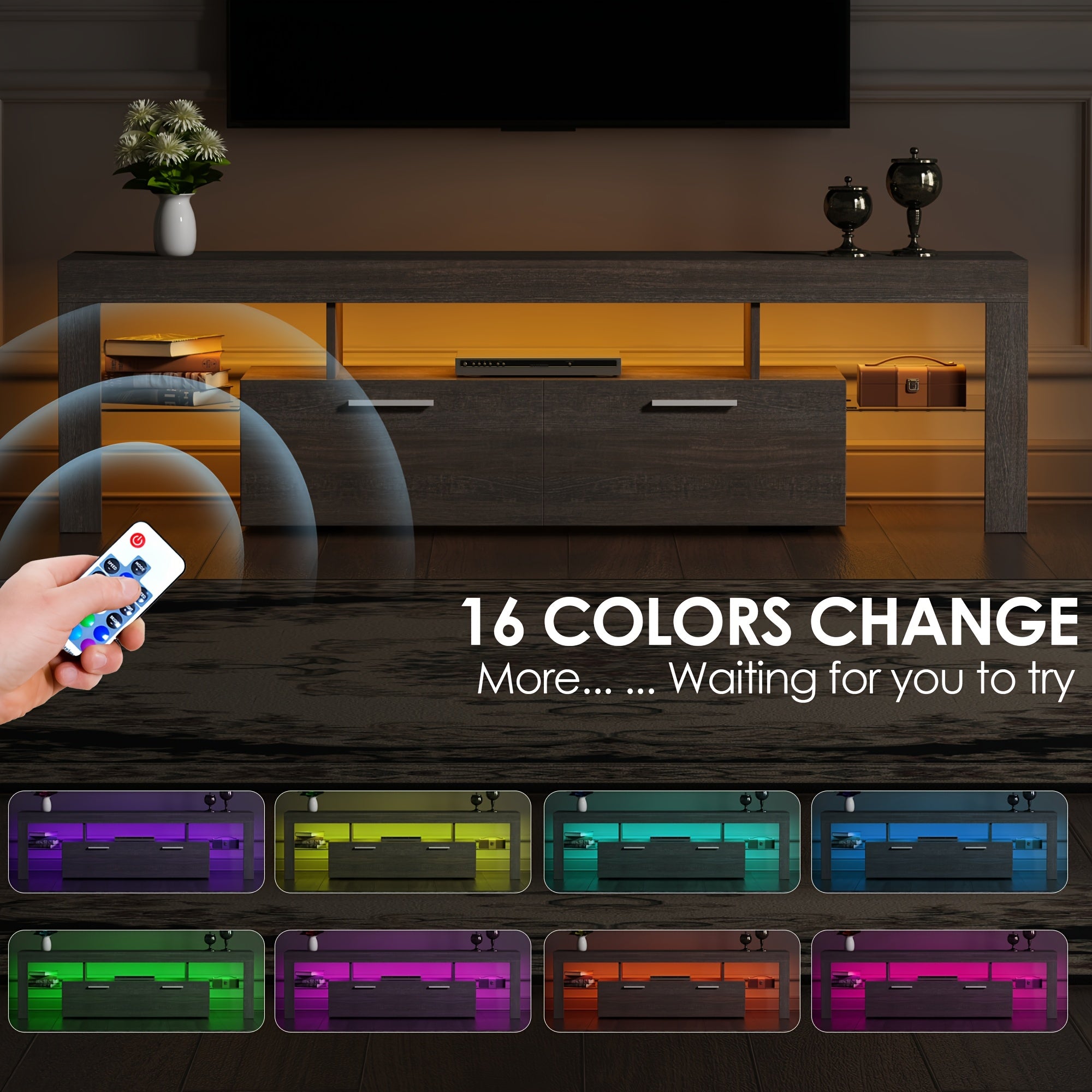 Farmhouse LED TV Stand for 50\u002F55\u002F65\u002F70\u002F75\