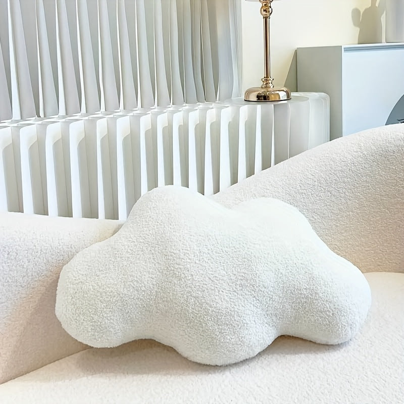1pc Extra-Soft Plush Cloud-Shaped Throw Pillow - Fluffy Cushion for Couch, Bed