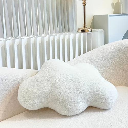 1pc Extra-Soft Plush Cloud-Shaped Throw Pillow - Fluffy Cushion for Couch, Bed