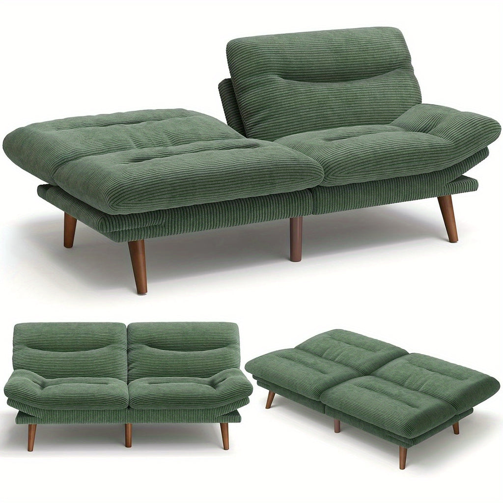 66-75Inch Futon Sofa Bed with Adjustable Backrest Armrests, Convertible Futon Sofa Couch for Small Spaces