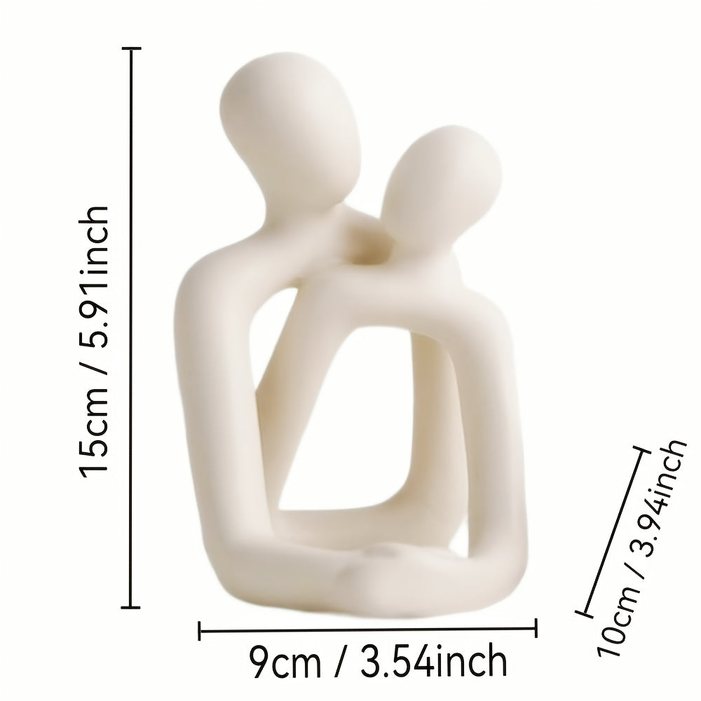 Abstract Couple Sculpture 1pc Abstract Couple Sculpture - Modern Minimalist Resin Figurine