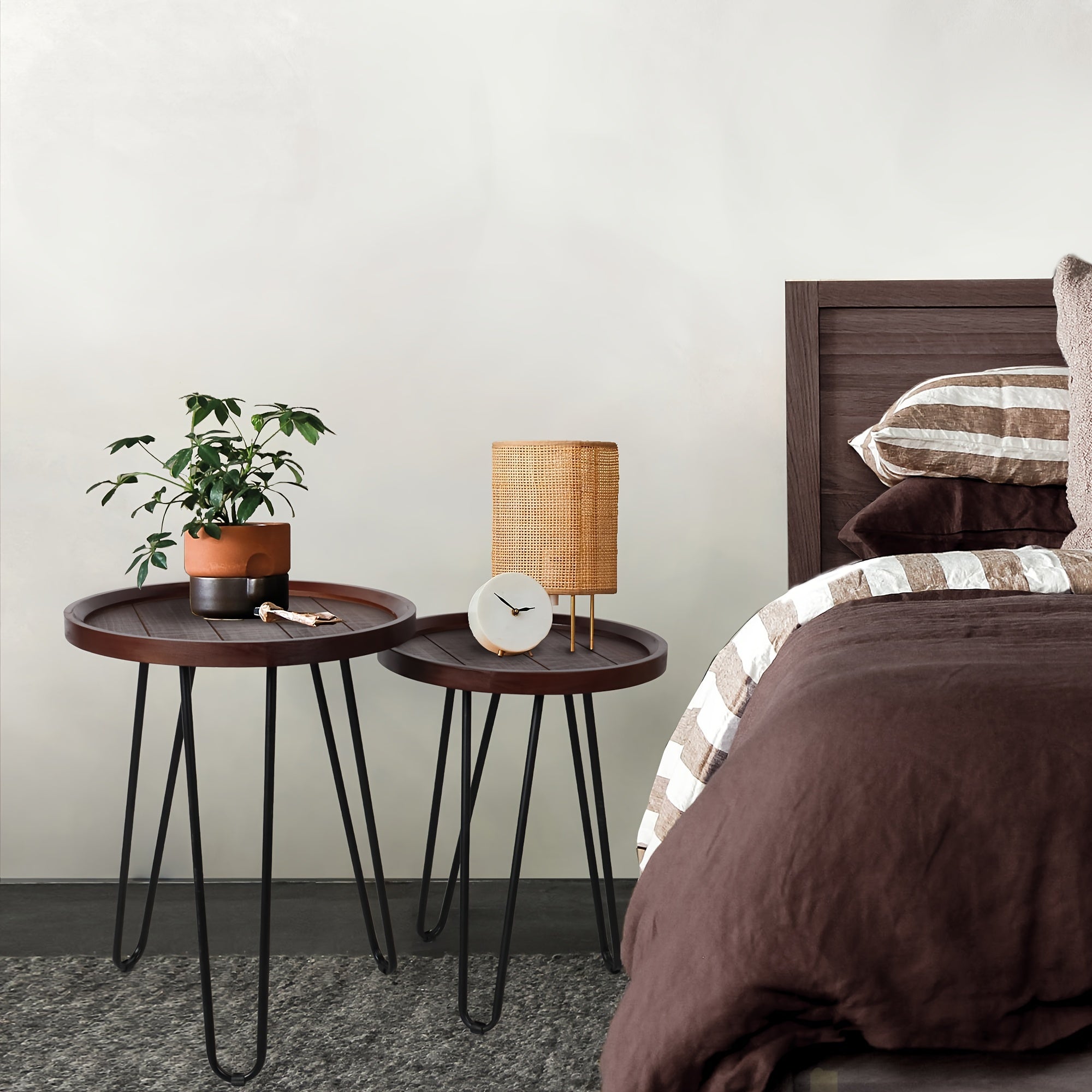 Oakrain Nesting Tables For Living Room, Round Nesting Coffee Table