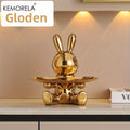KEMORELA Rabbit Key Storage Ornament, Ceramic Material, Figurine Ornament