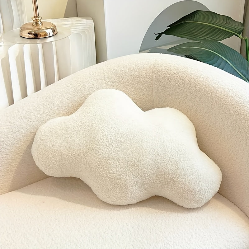 1pc Extra-Soft Plush Cloud-Shaped Throw Pillow - Fluffy Cushion for Couch, Bed