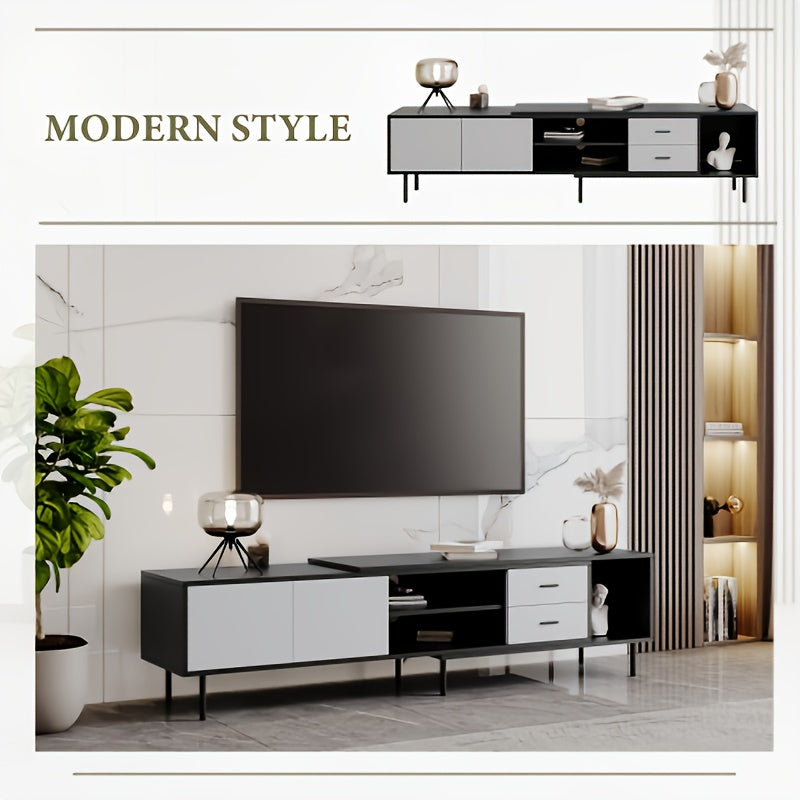 Modern TV Stand for 80-Inch TVs - Heavy-Duty Entertainment Center with Large Storage Cabinets