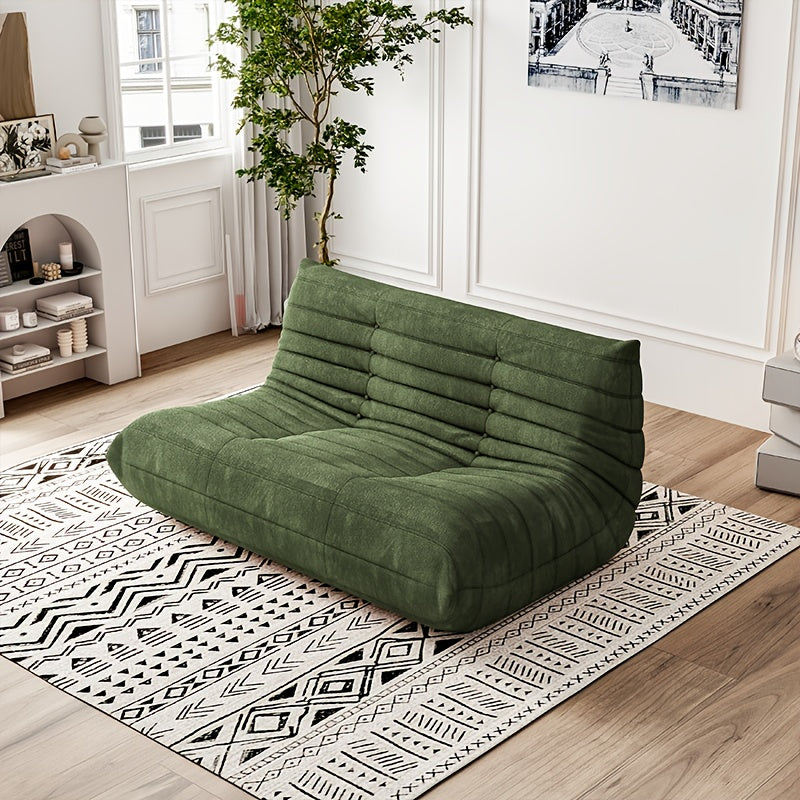 Modern Couple Sofa Teddy Velvet Compressed Sofa, Double Cushion Sofa, Lazy Sofa, Multi-purpose