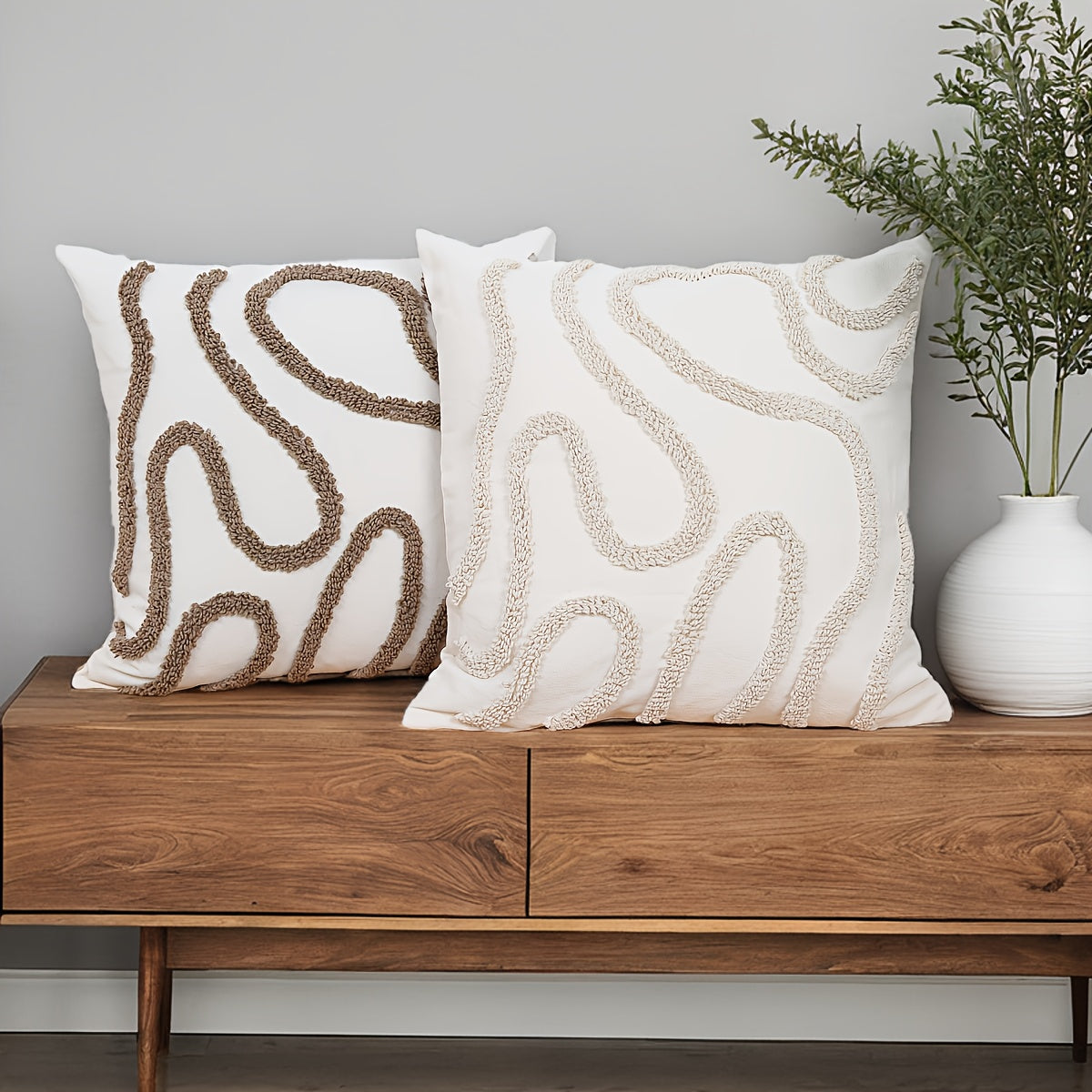 Boho Throw Pillow Covers Decorative Pillow Cases Embroidery Geometric Pattern Cushion Covers