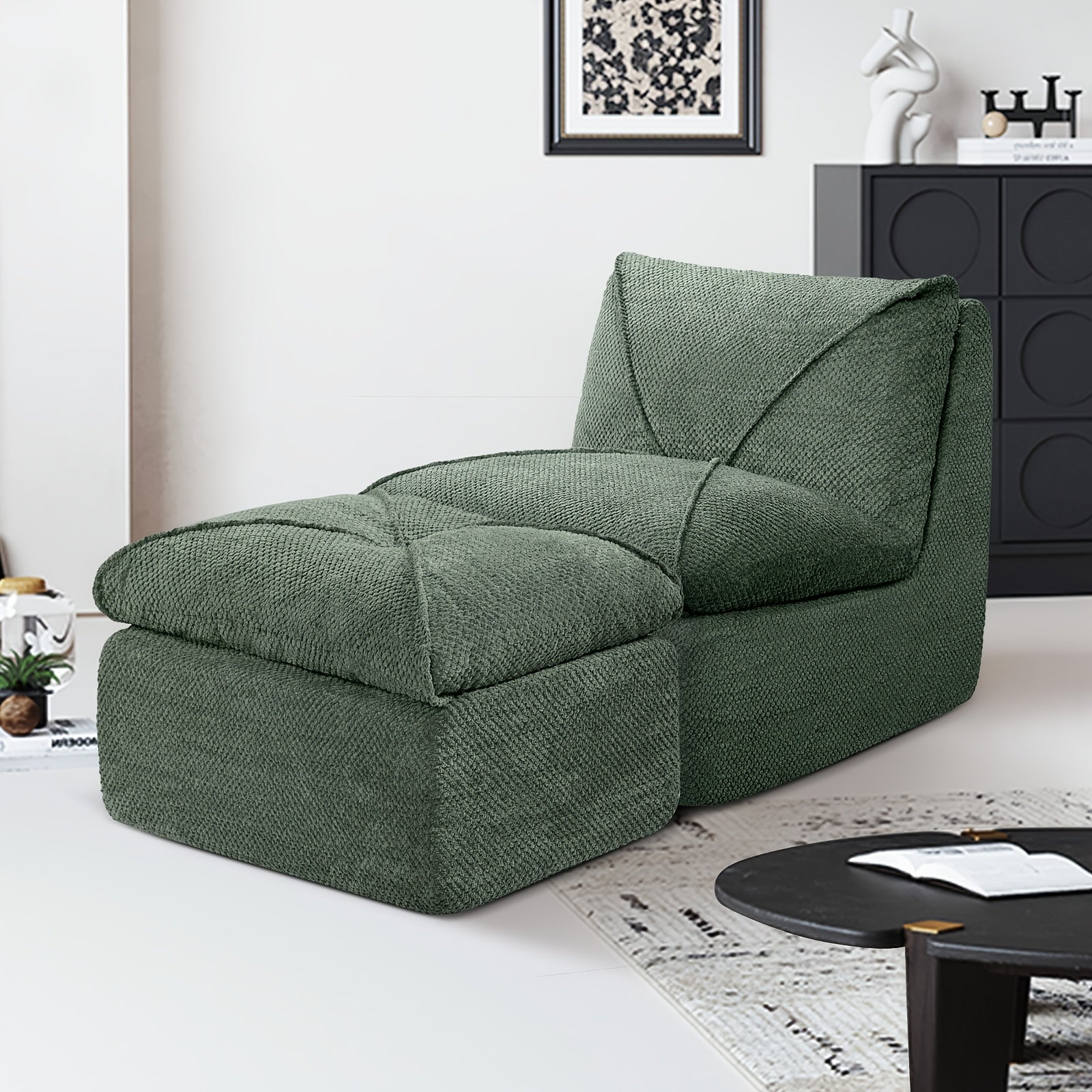 KERDOM 35.4'' Wide Armless Leisure Sofa, Breathable -linen Fabric