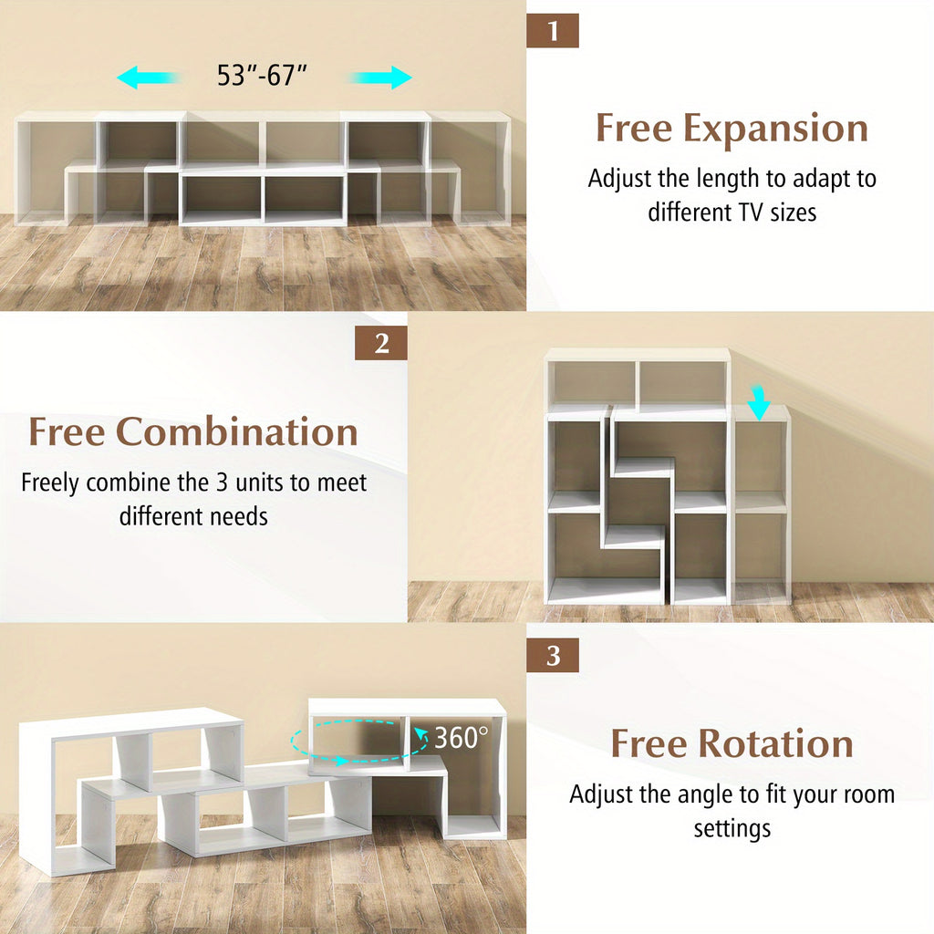 GIANTEX 3pcs Convertible TV Stand for Up to 65\