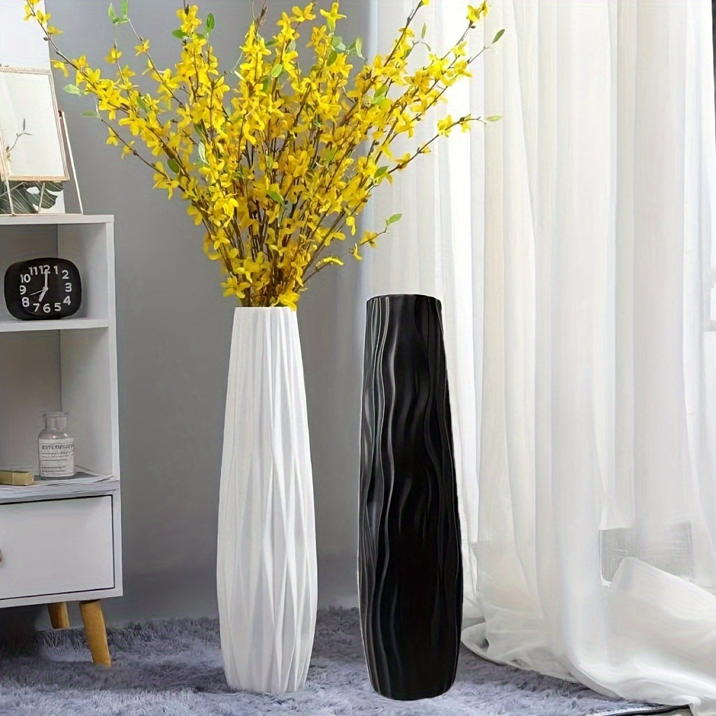 u002FCabinet Vase 22.83 Inches Tall - European Minimalist Modern Geometric Texture Cylindrical Design