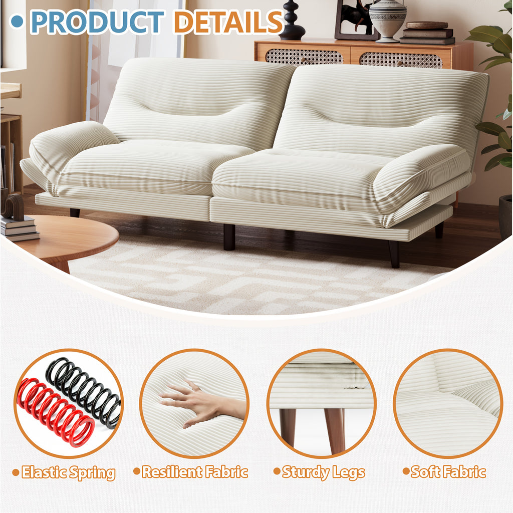 Futon Sofa Multifunctional Folding Sofa Bed With Adjustable Backrest Suitable For Small Home Spaces