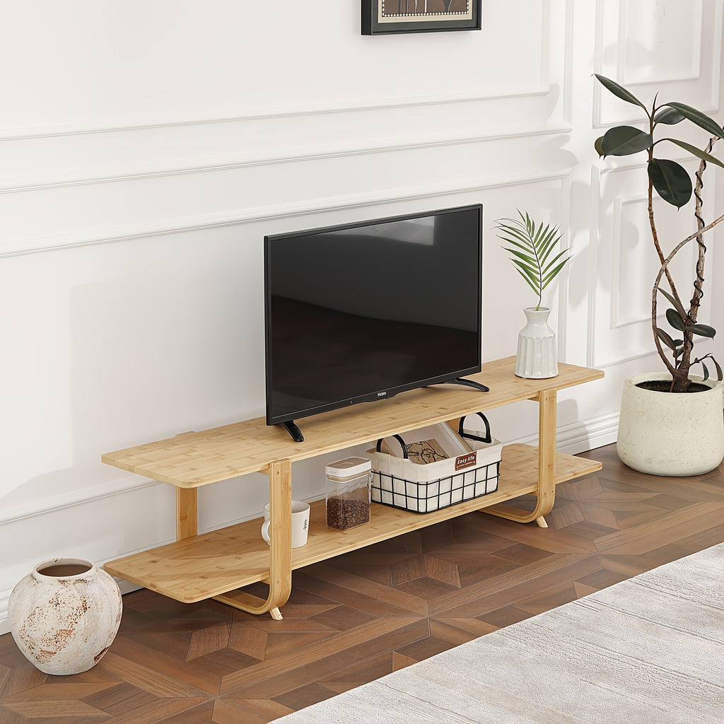 Modern Bamboo TV Stand Furlide Mid Century Modern Bamboo TV Stand For Up To 65''