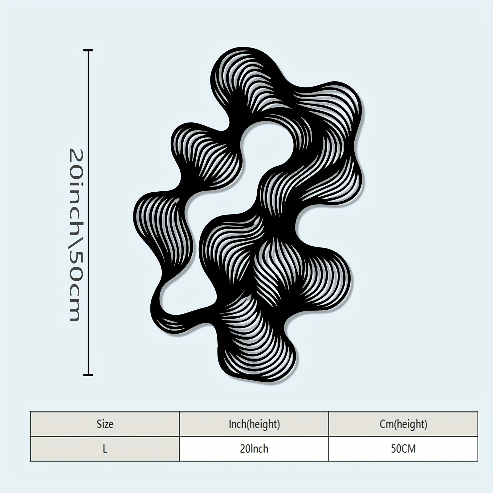 1pc Retro-Modern Abstract Flow Line Metal Wall Art - Black Iron Wire Mural with Dynamic Curves