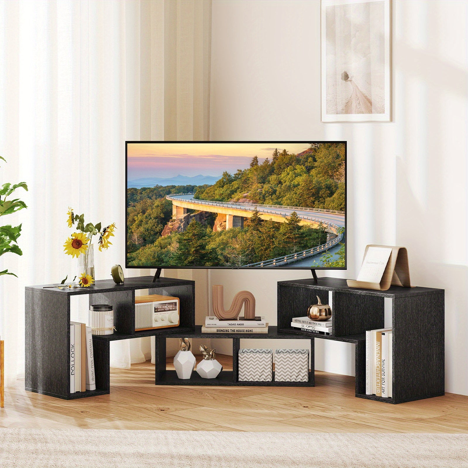 GIANTEX 3pcs Convertible TV Stand for Up to 65\