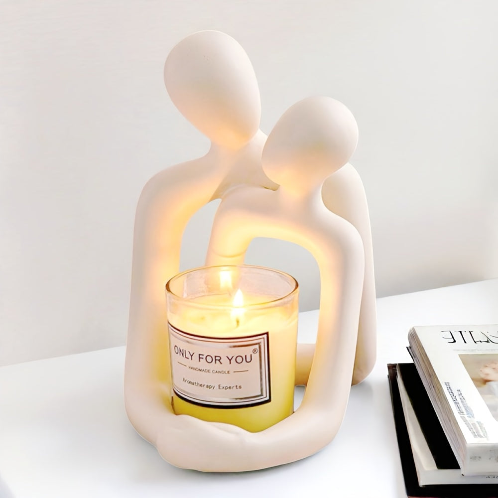 Abstract Couple Sculpture 1pc Abstract Couple Sculpture - Modern Minimalist Resin Figurine