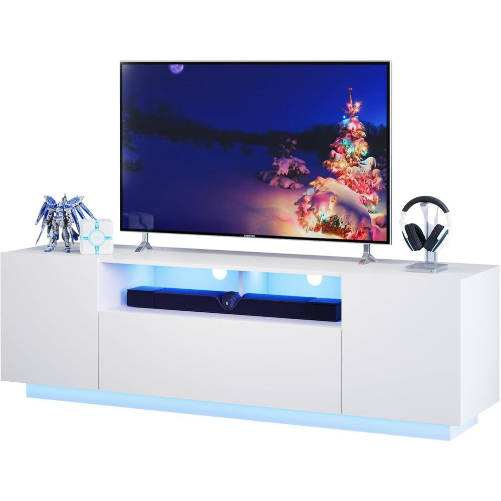 TV Stand For 65 Inch TV, Modern Entertainment Center With LED Light, 58\