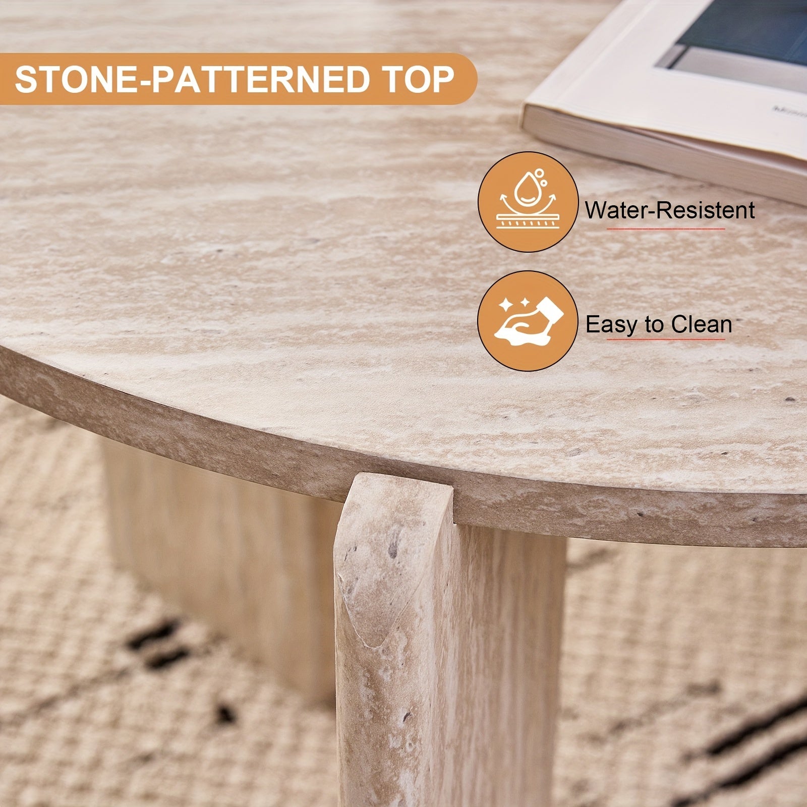 Two Sets of Round Nesting Coffee Tables, Mid-Century Modern Round Side Tables