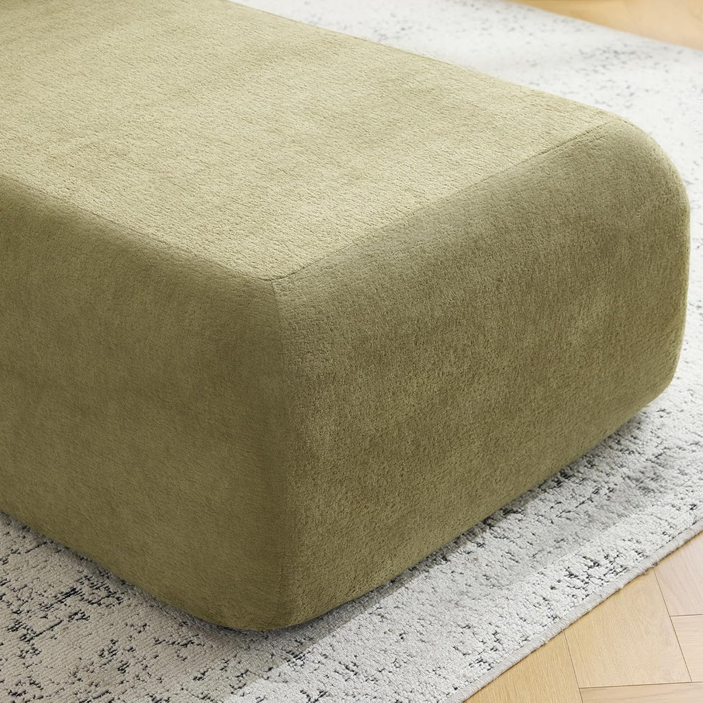 Bezseller Modern Classic Boucle Sofa Recliner Chair with Plush Cushions & Pillows - Soft Chenille Fabric Upholstery